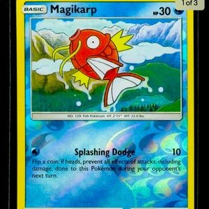 Pokemon MAGIKARP 32/147 - Burning Shadows Rev Holo - MINT